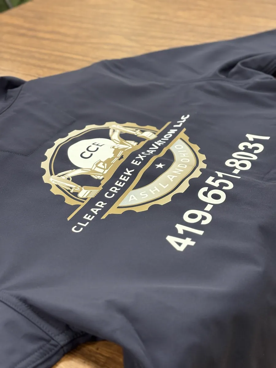 Construction trade shirts decorated for a crew order