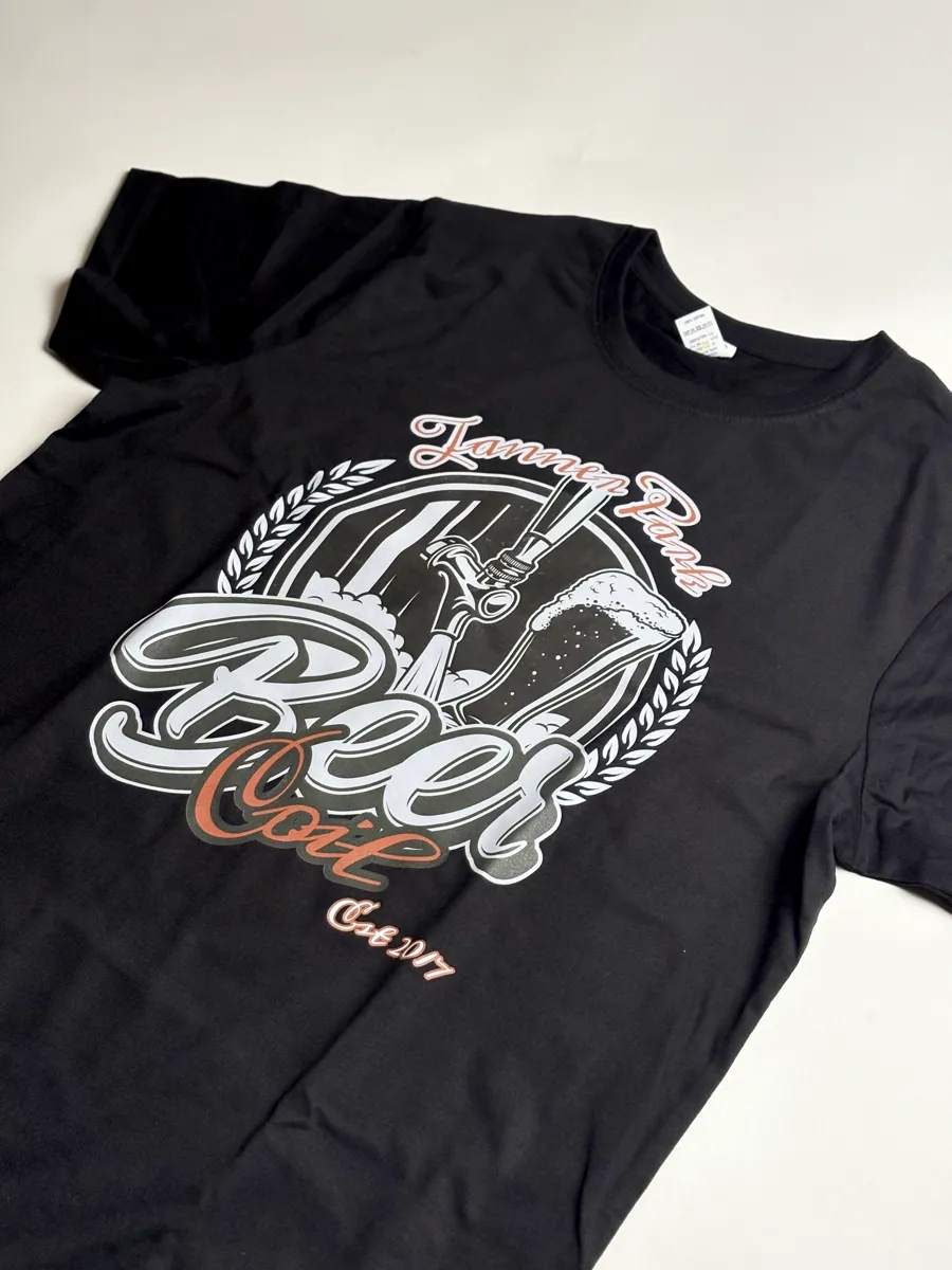 DTF printed apparel displayed for a merch order