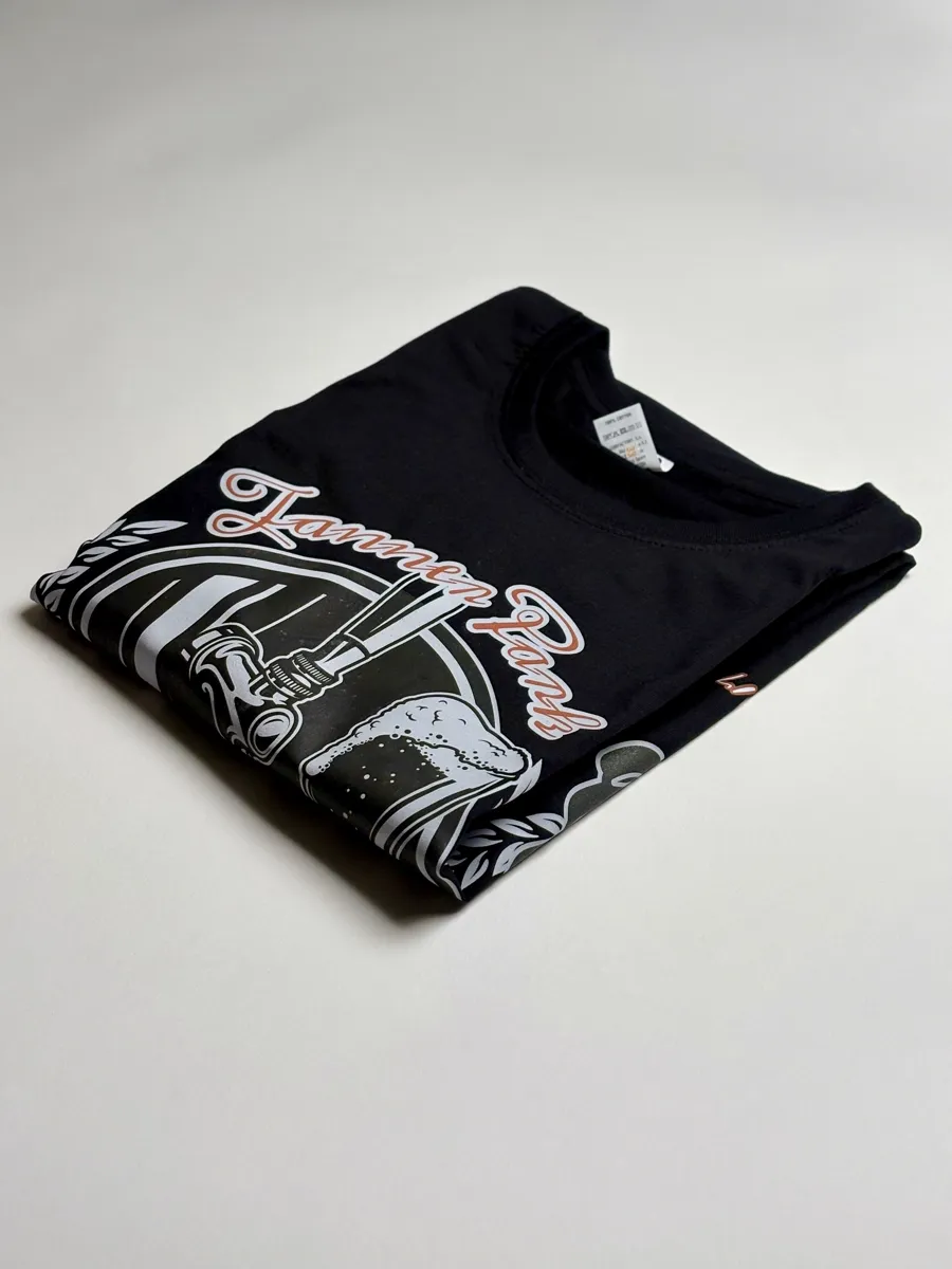 DTF printed shirt folded for a custom apparel project